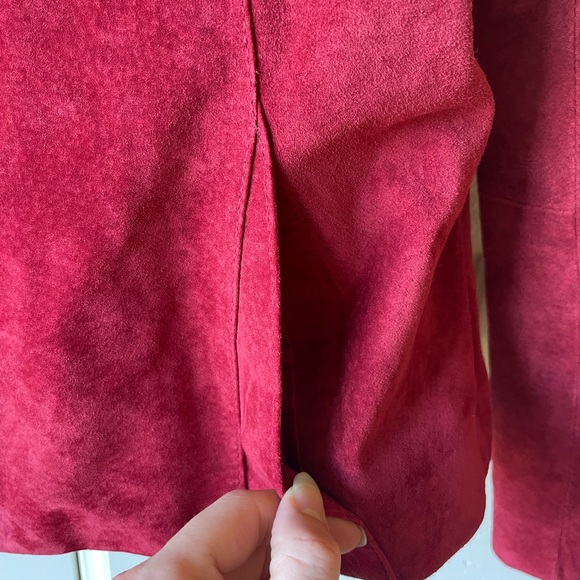 Uniform Petite John Paul Richard Womens Size PL Red Leather Suede Jacket - Picture 3 of 6